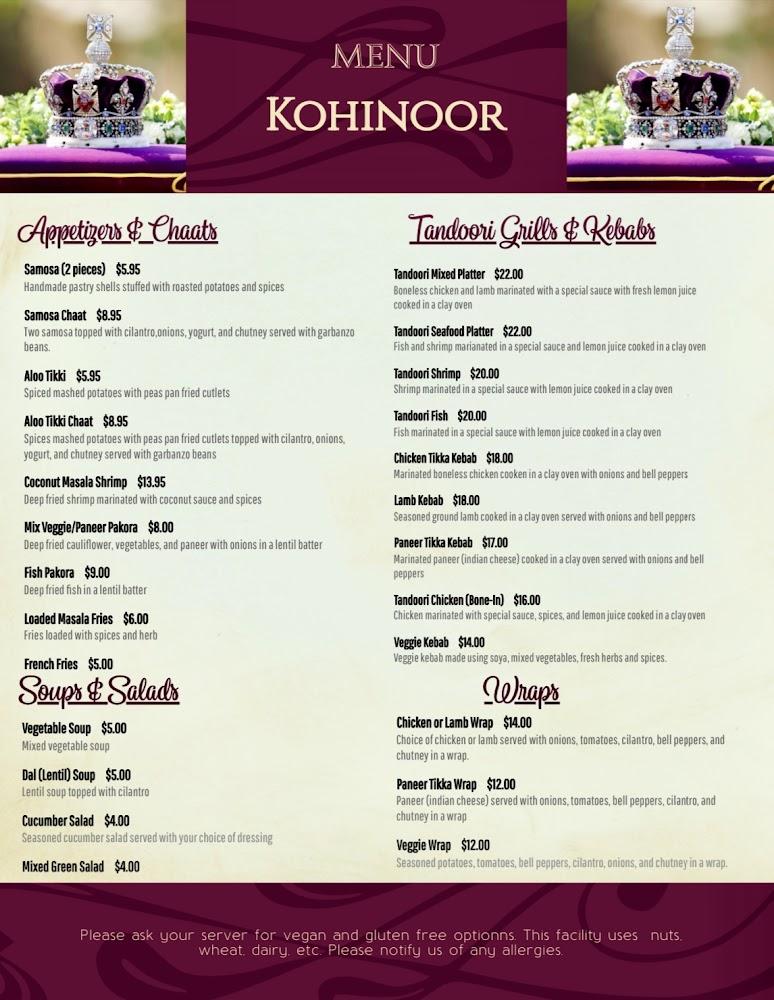 KOHINOOR Indian Cuisine Menu image 2
