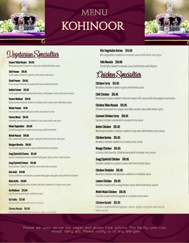 KOHINOOR Indian Cuisine Menu image 3